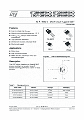 DataSheet STGB10HF60KD pdf